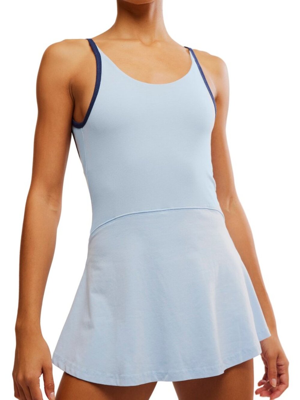 NWT FREE PEOPLE FP Movement Hot Shot Skortsie Tennis Dress High Dive Blue L